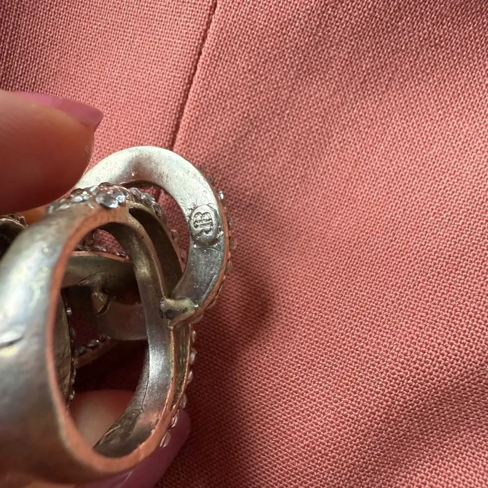 Silver Statement Banana Republic Disco Glam Party Evening Ring  Sz 6.5